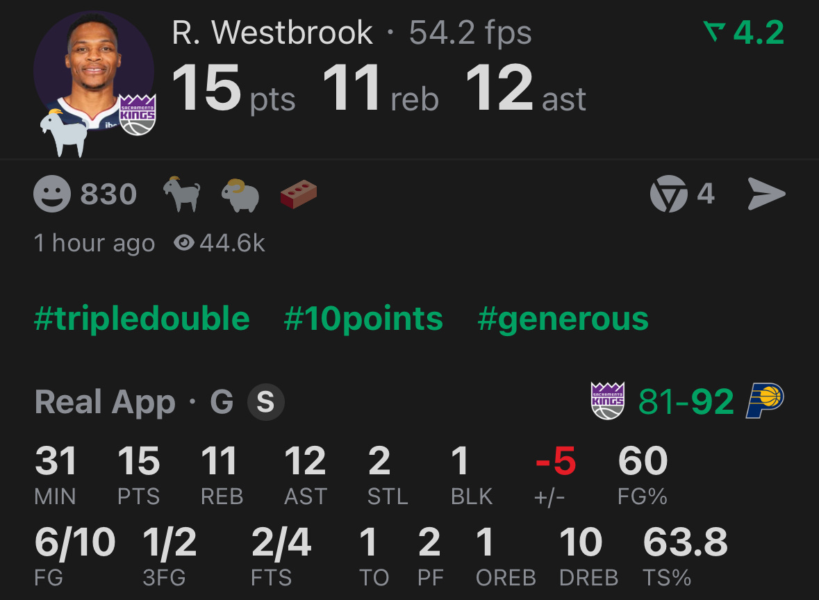 韦少叕三双了国王vs步行者