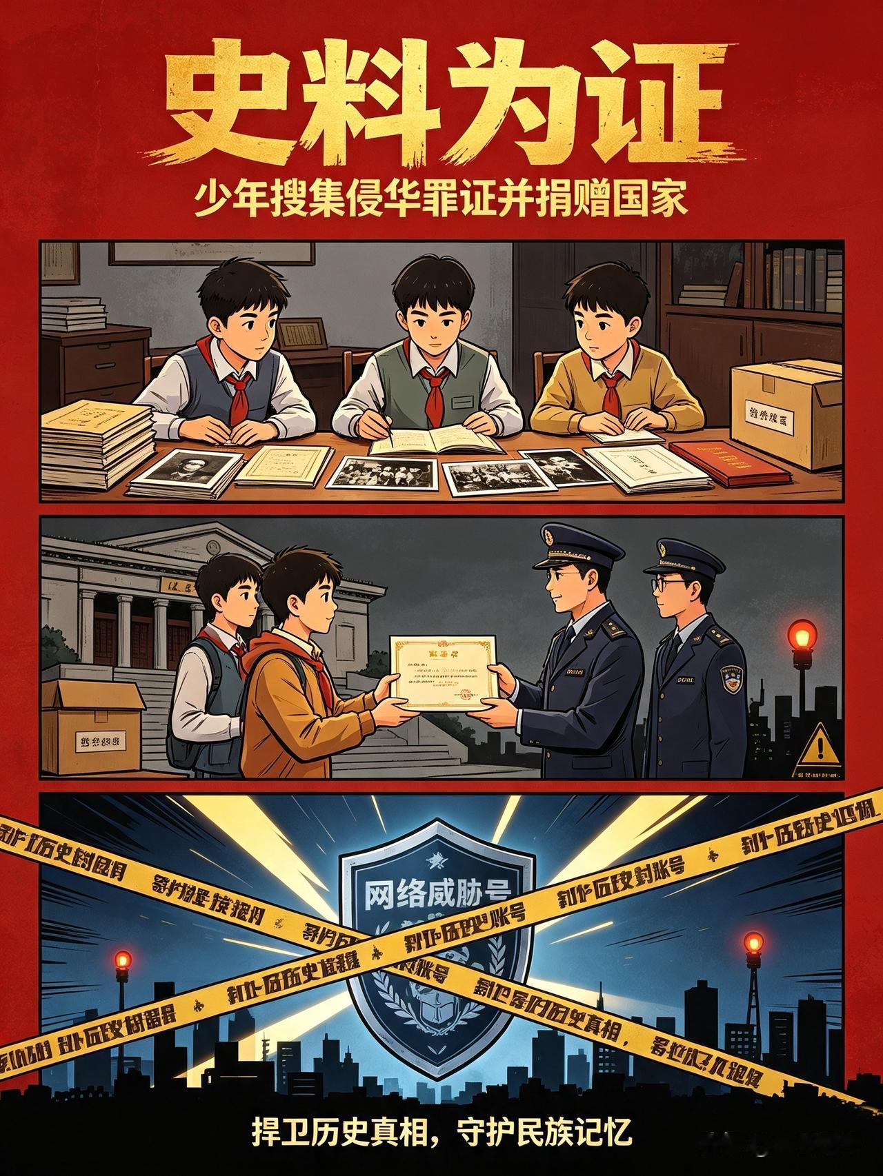 【两名少年遭“死亡威胁”，最新进展通报】
两名爱国少年自费收集日军侵华罪证，并捐