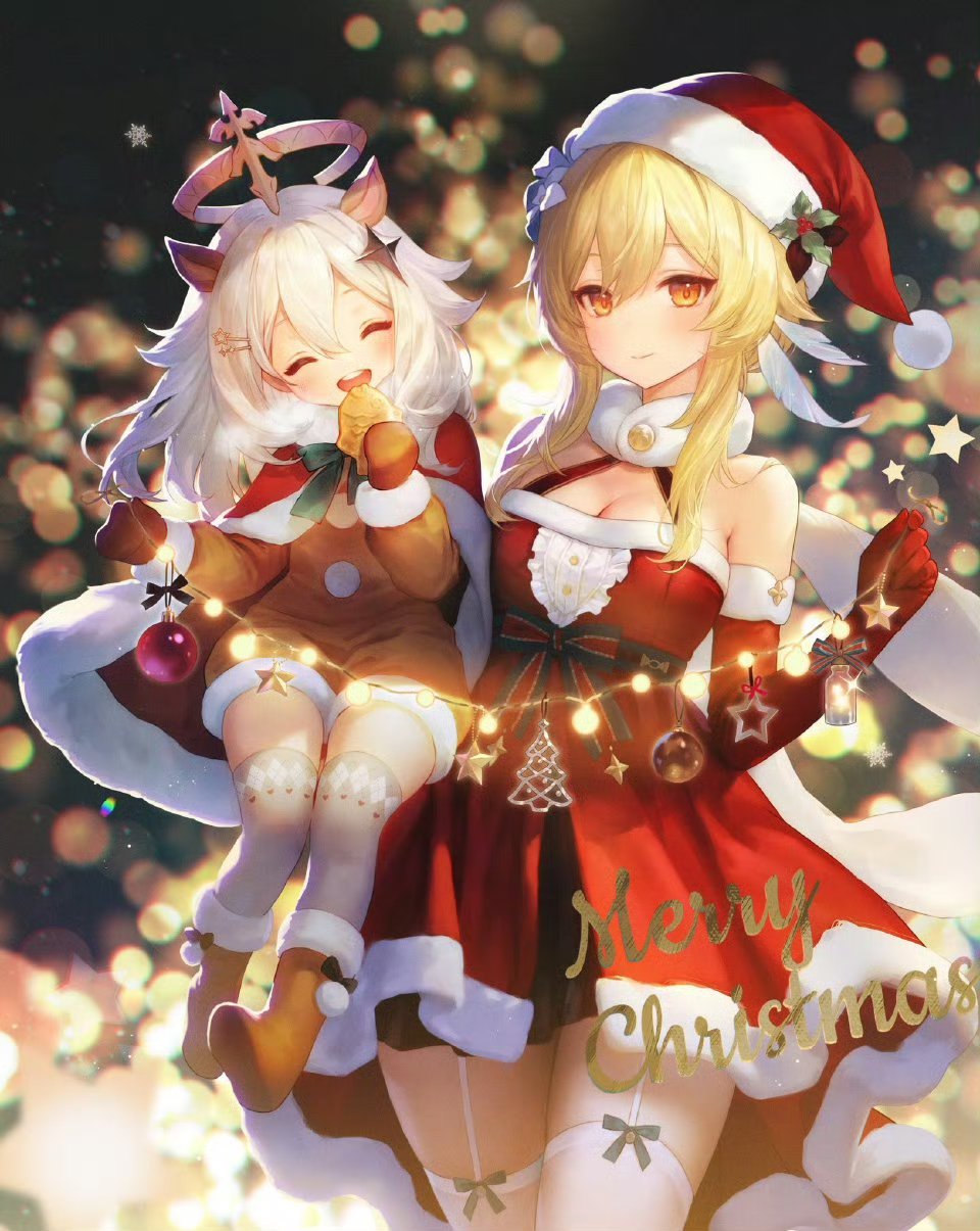 原神[超话]  圣诞快乐🎄画师：adelie_cat 