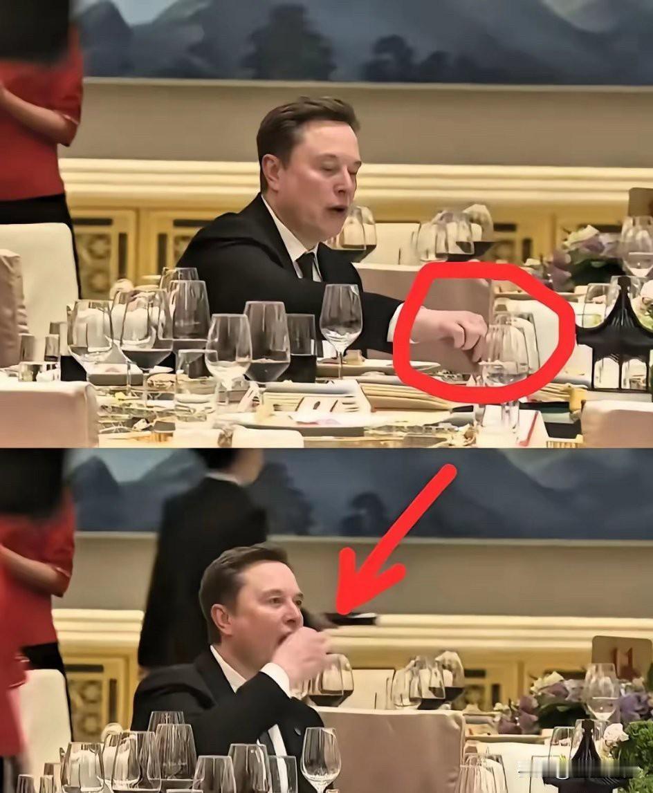 宴会上马斯克用手抓菜，没人说没规矩，反倒被夸随性可爱；带幼子访华，明明十几个孩子