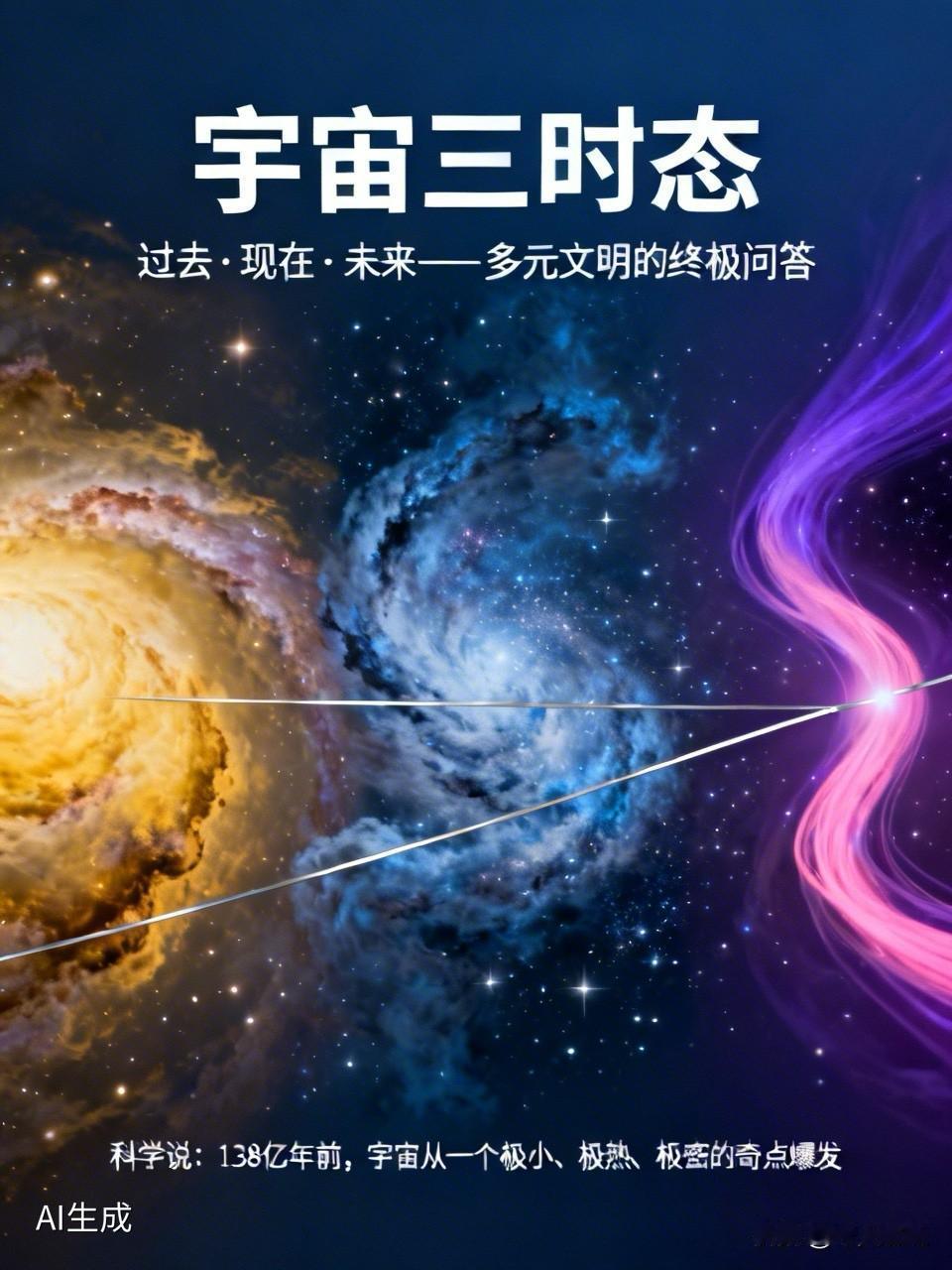 宇宙三时态：过去·现在·未来——多元文明的终极问答
宇宙从何处来、当下是何模样、