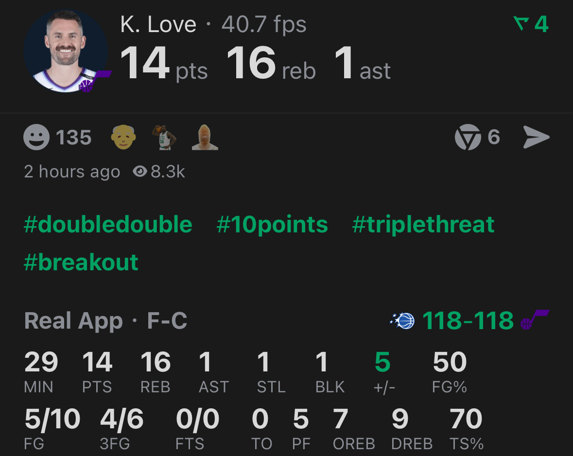 魔术最多领先19分，末节还曾领先18分，然后被爵士拖进加时了，老乐福已经14分1