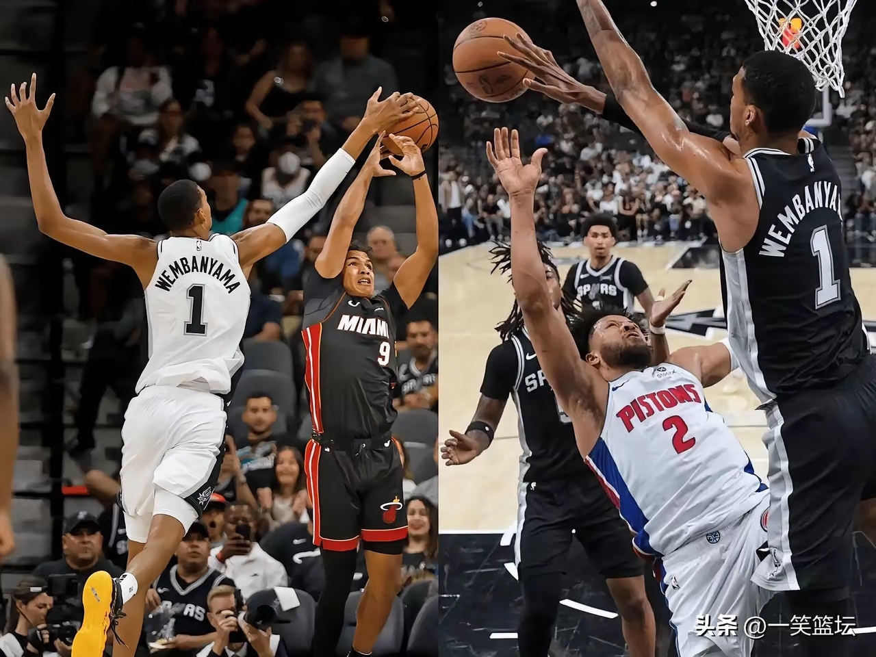 太疯狂了！文班亚马这盖帽能力当今联盟一绝呀！1、约老师用了11年才送出573个盖