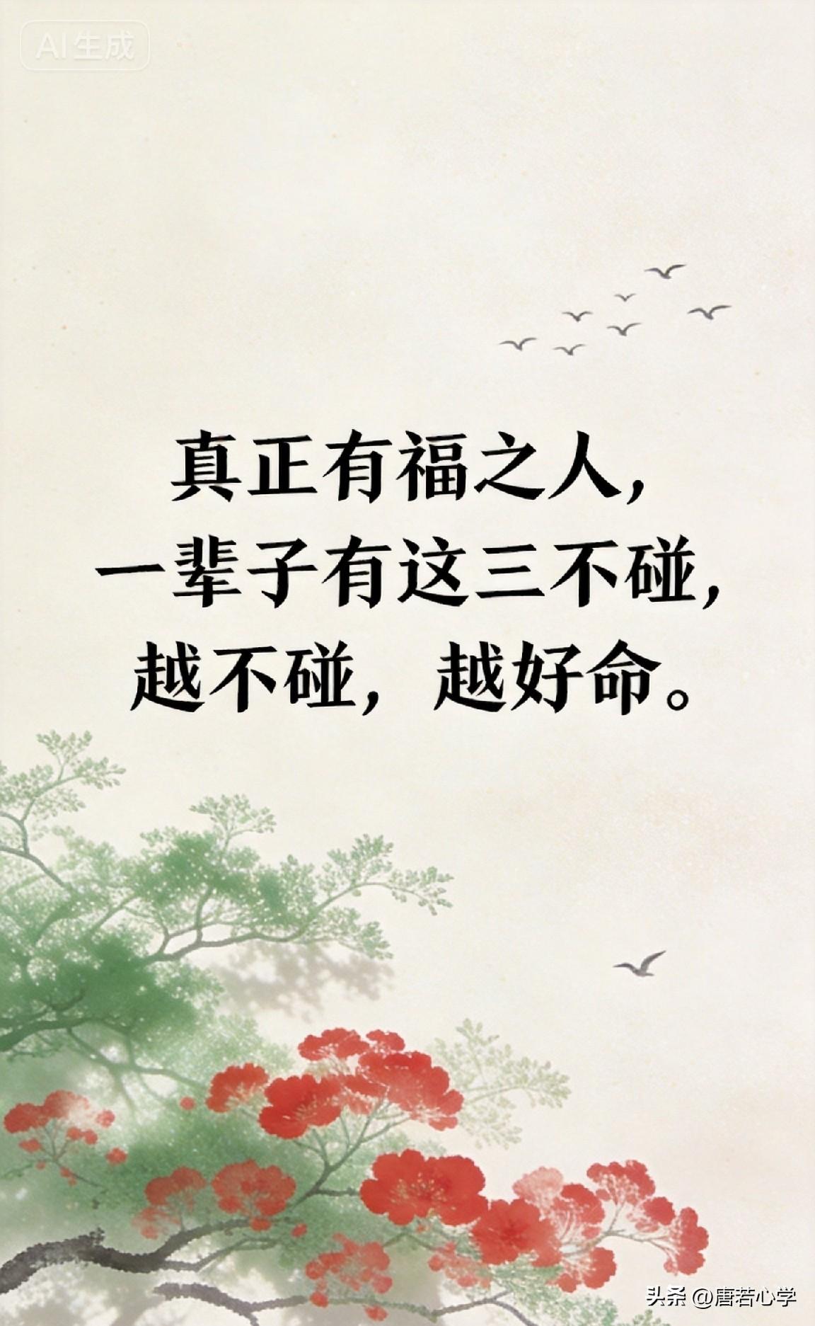 真正有福之人，一辈子有这三不碰，越不碰，越好命。

《易经》有言：“君子以慎言语