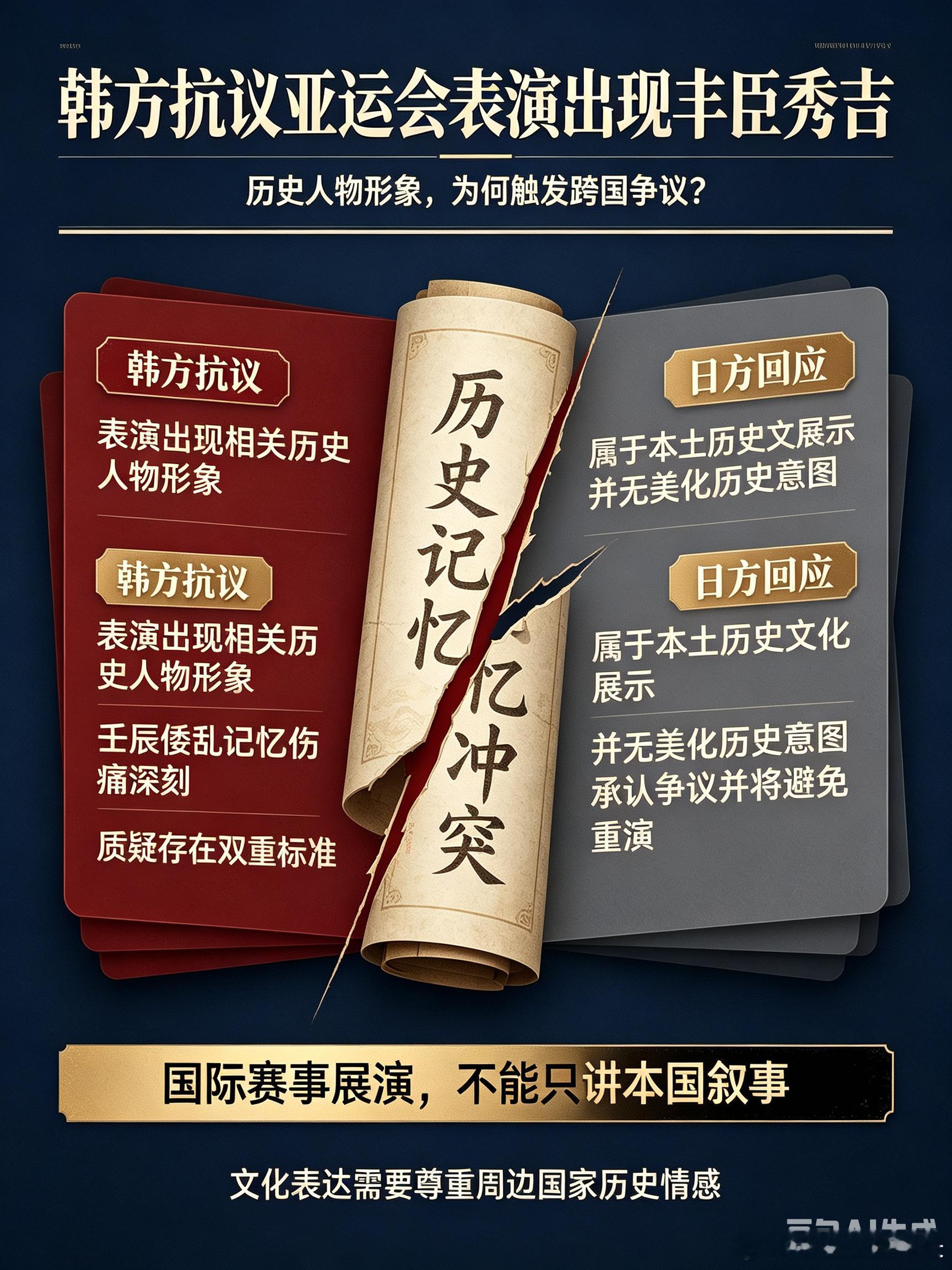 韩方抗议亚运会表演出现丰臣秀吉名古屋亚运会邮轮欢迎表演出现丰臣秀吉形象，引发韩方