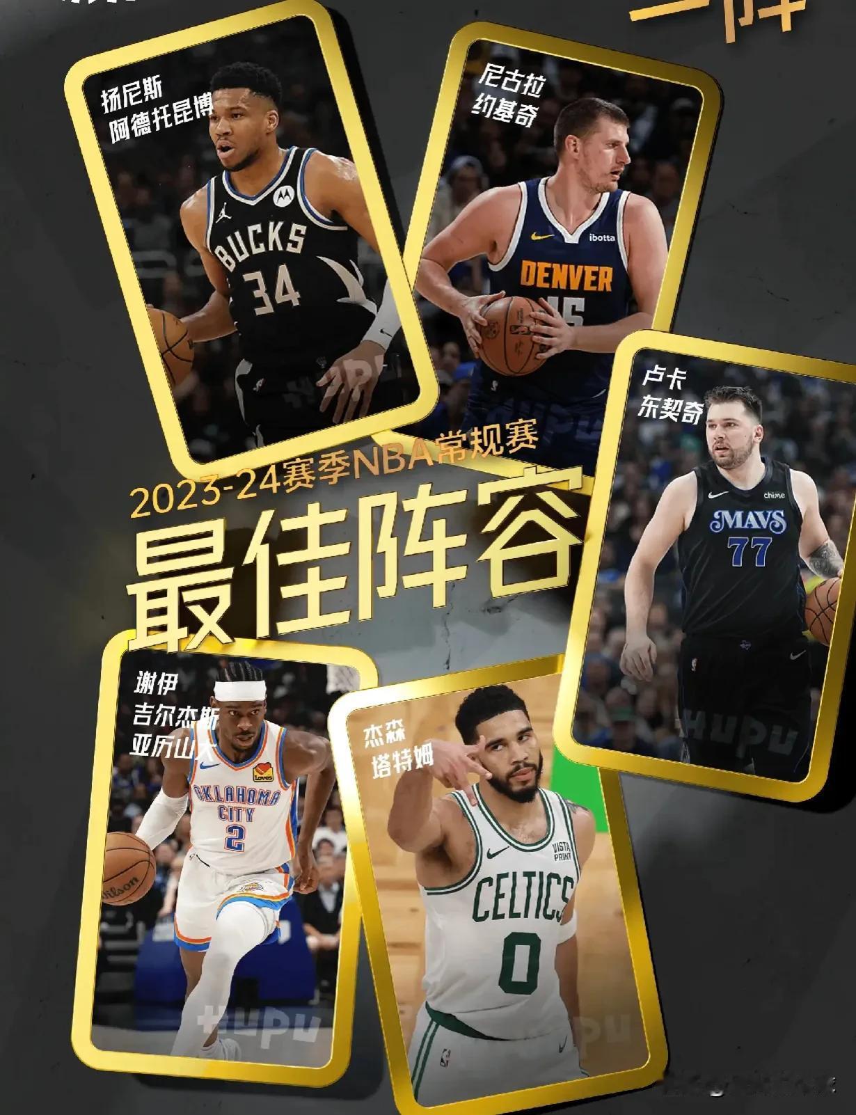 本赛季NBA最佳阵容出炉！
一个毫无悬念，三个意想不到！

最佳一阵:约基奇、亚