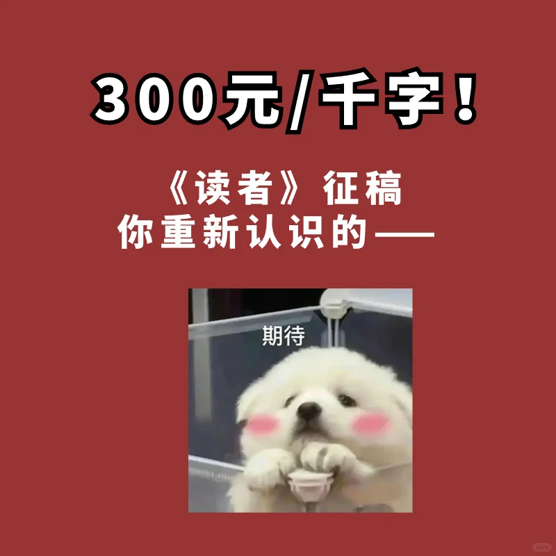 300元/千字！读者征稿：你重新认识的____