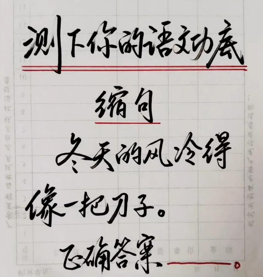 测一测语文功底！一句写景缩句，难住不少成年人

一道有趣的语文小测试摆在眼前，“