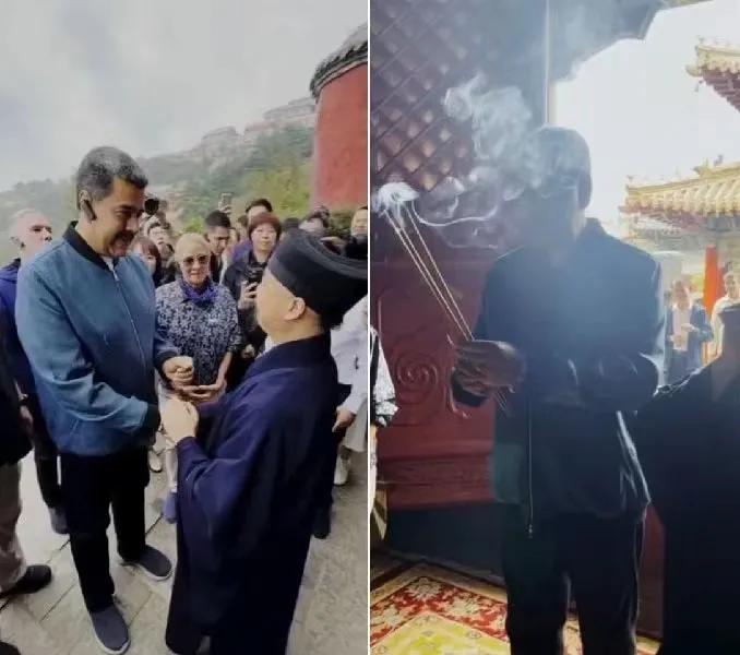 咱们这也算是中国传统宗教文化的实力输出了：9月11日委内瑞拉总统马杜罗几天来到山
