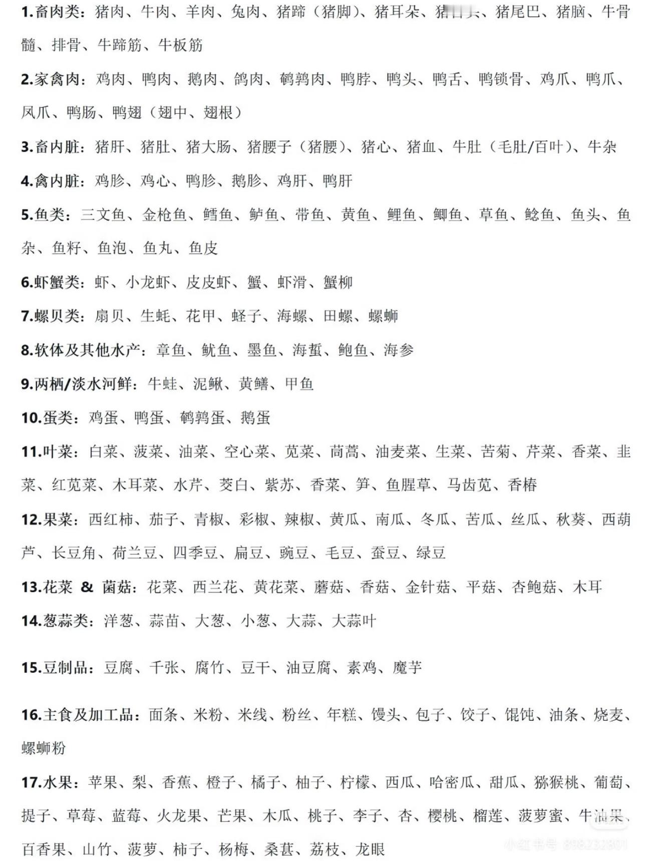 一个大类的食物喜好表！！红色的是我完全不吃的蓝色的是我喜欢吃的怎么说呢“一个最很