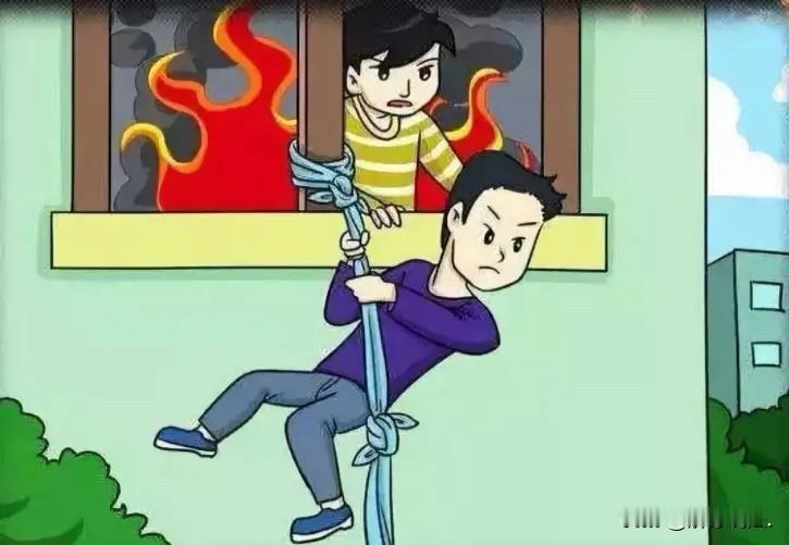 “玩不起！”内蒙古库伦旗，一男子在某小区一户六楼住户家逃离，情急之下，把窗帘绑在