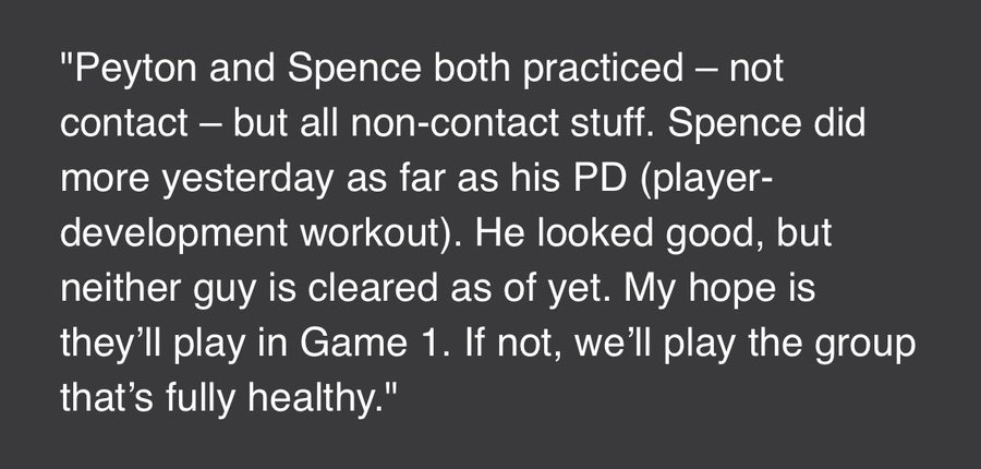 最新消息！小阿德尔曼训练后采访：沃特森和斯宾塞琼斯两人都参加了训练——但是是无对