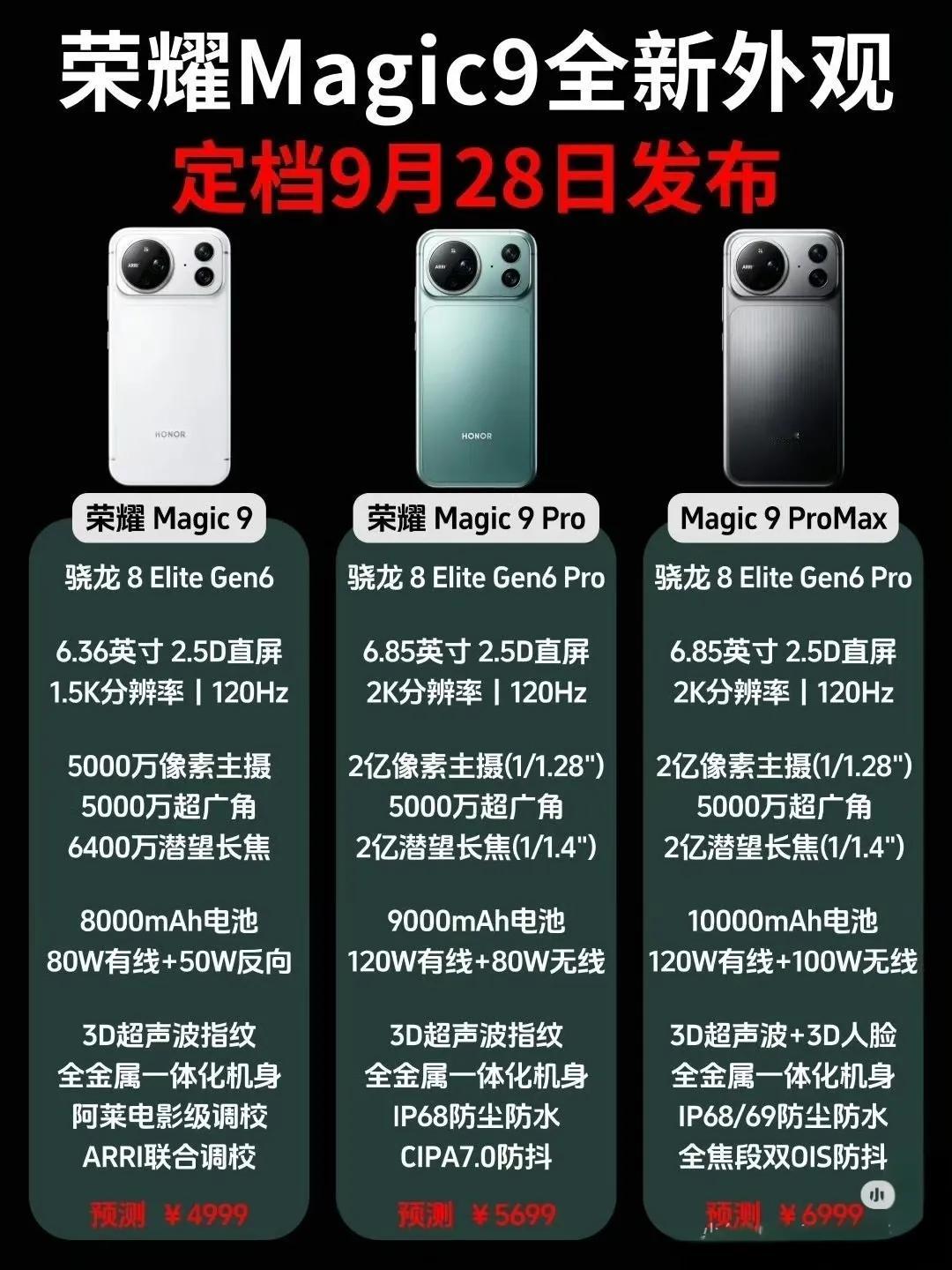 整个数码圈炸裂了，荣耀Magic9定档9月28日，这外观一出来，友商设计师又得连