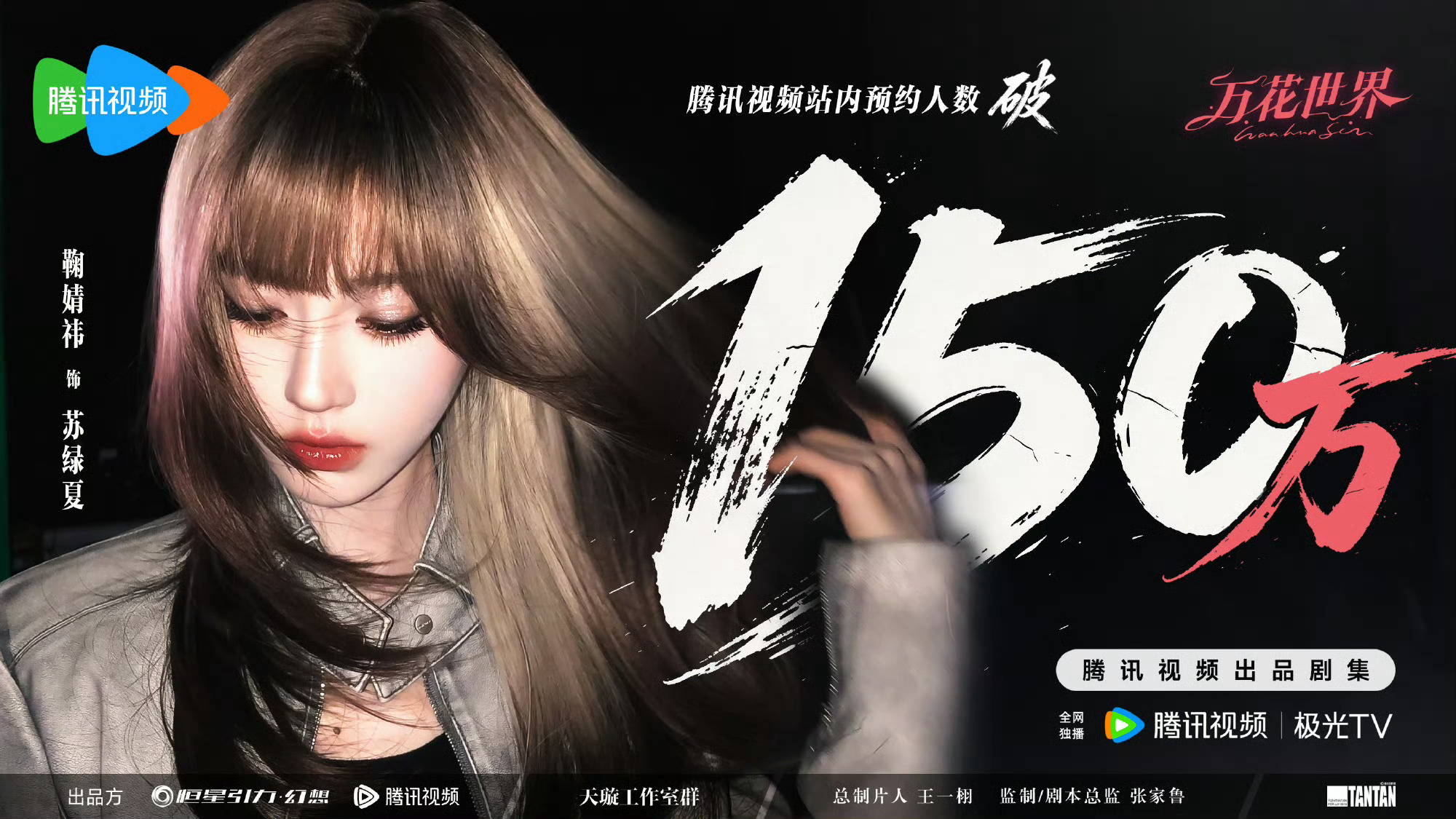 鞠婧祎《万花世界》预约量破150万了，这部剧还在拍中就有这么高的预约量，鞠姐每部
