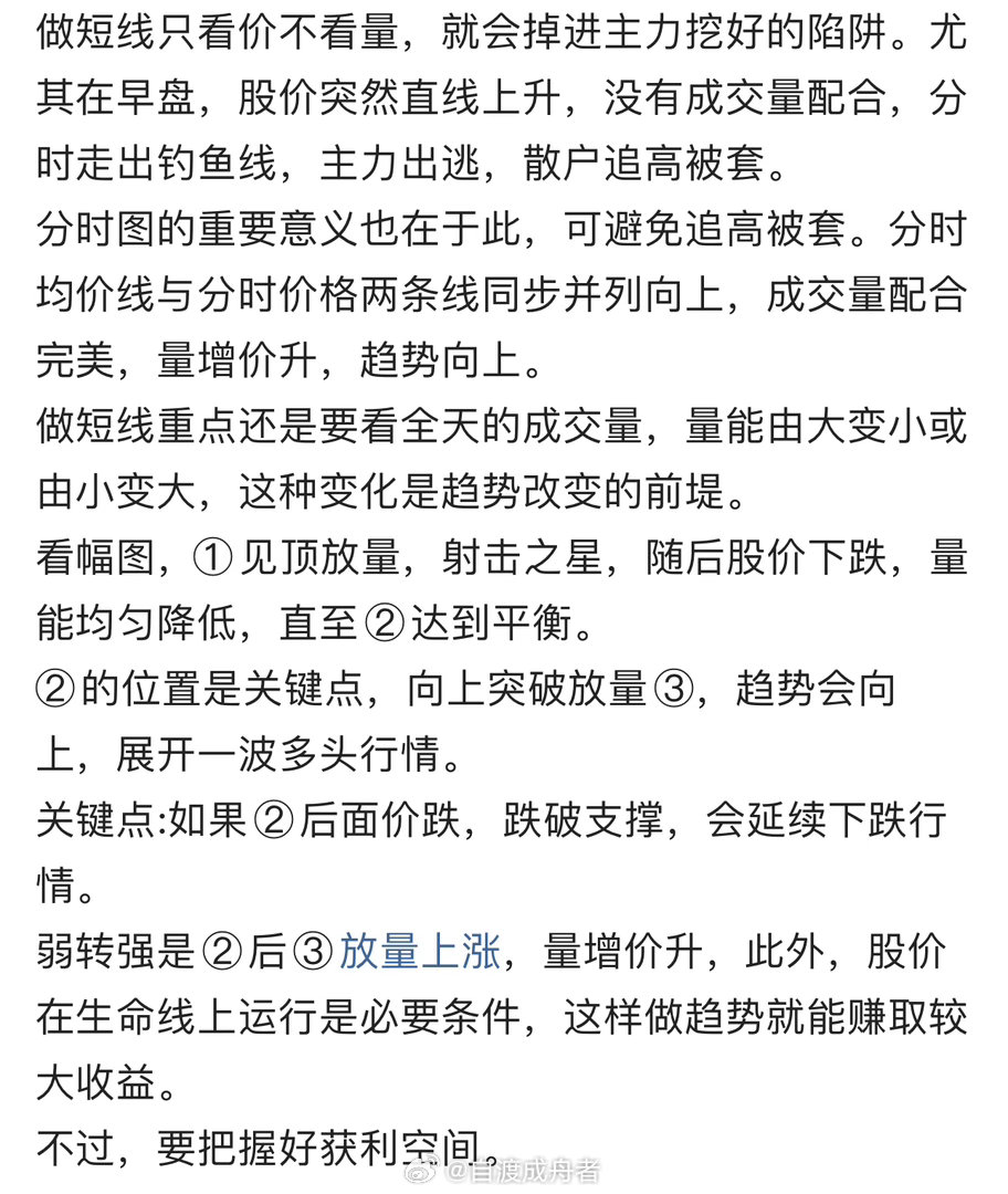 你说得很对，短线交易中“价量配合”是核心逻辑之一，尤其早盘的异常波动更需警惕。股