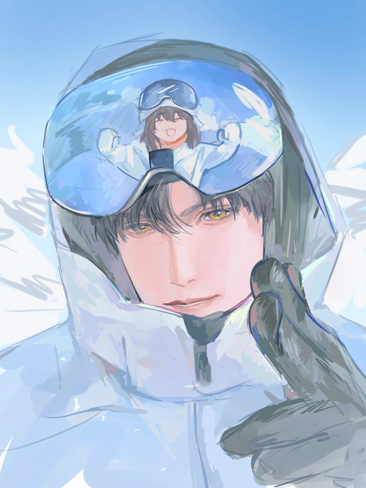 恋与深空黎深[超话]  🍐 黎深  和小黎一起滑雪🎿授权搬运🈲二传二改©?
