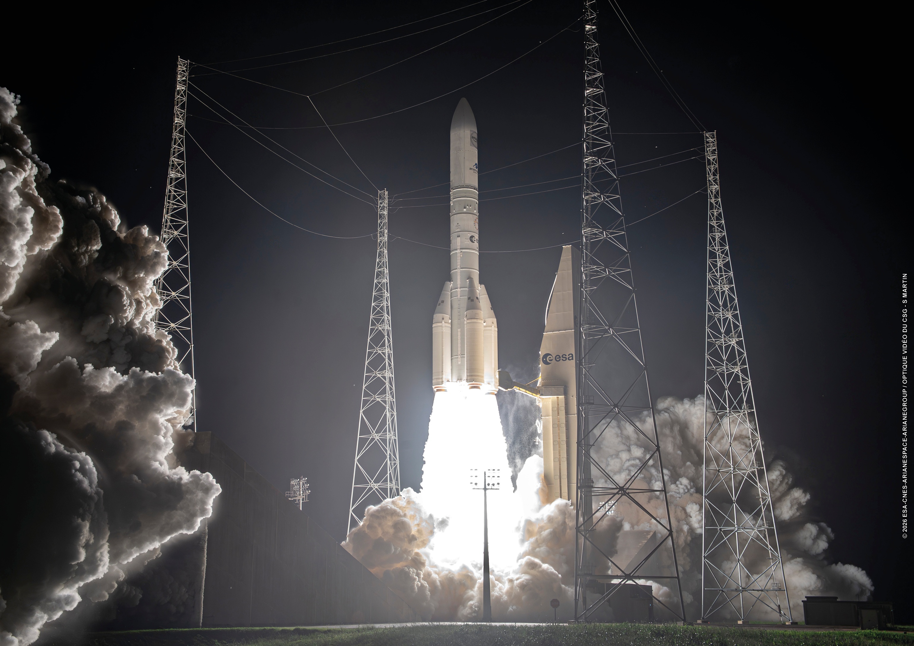 昨天16:57，阿里亚娜航天（Arianespace）在库鲁航天中心ELA-4工
