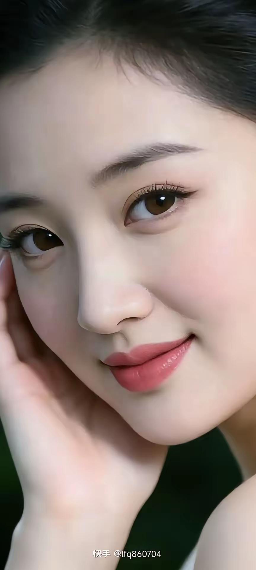温柔眼眸，甜美微笑，自然妆容，清新自然。🍀🌹🌴