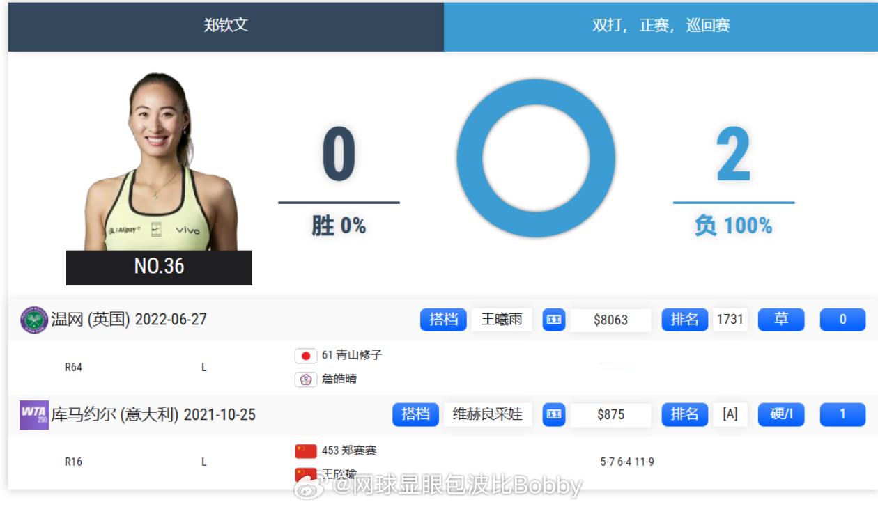 原来钦文打过双打呀郑钦文的郑在进行时网球wta