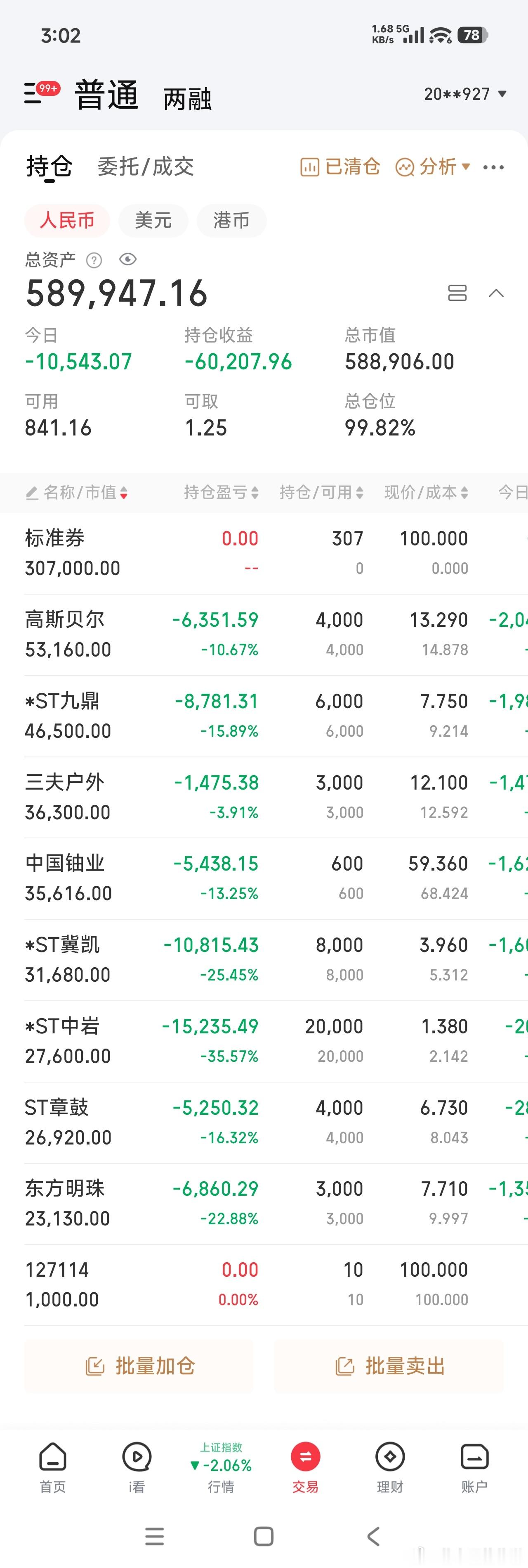 做最真实的自己 （20260713）大盘缩量大跌，惨不忍睹的一个交易日，平均股价