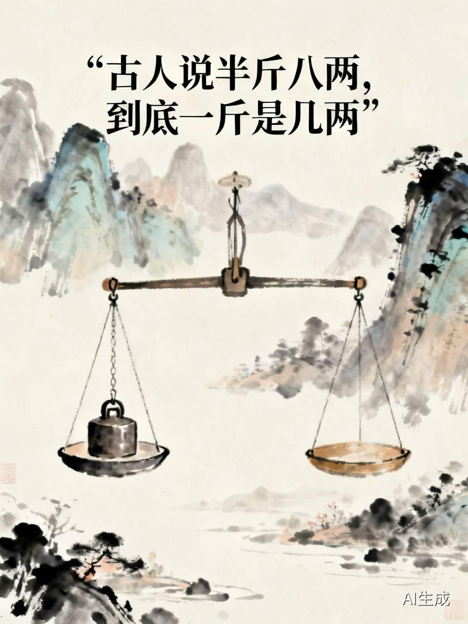 古人说半斤八两，到底一斤是几两就是不没有斤，也就是八两或半斤250克