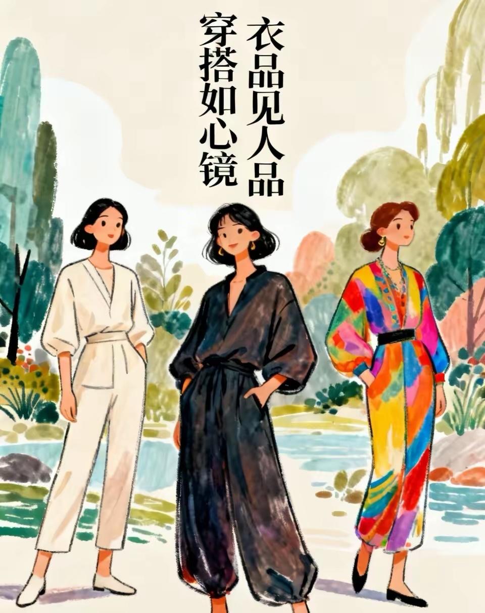 女人的穿搭，
能看出她是个什么样的人，
衣服就是她的第二张脸。
​这话一点不假。