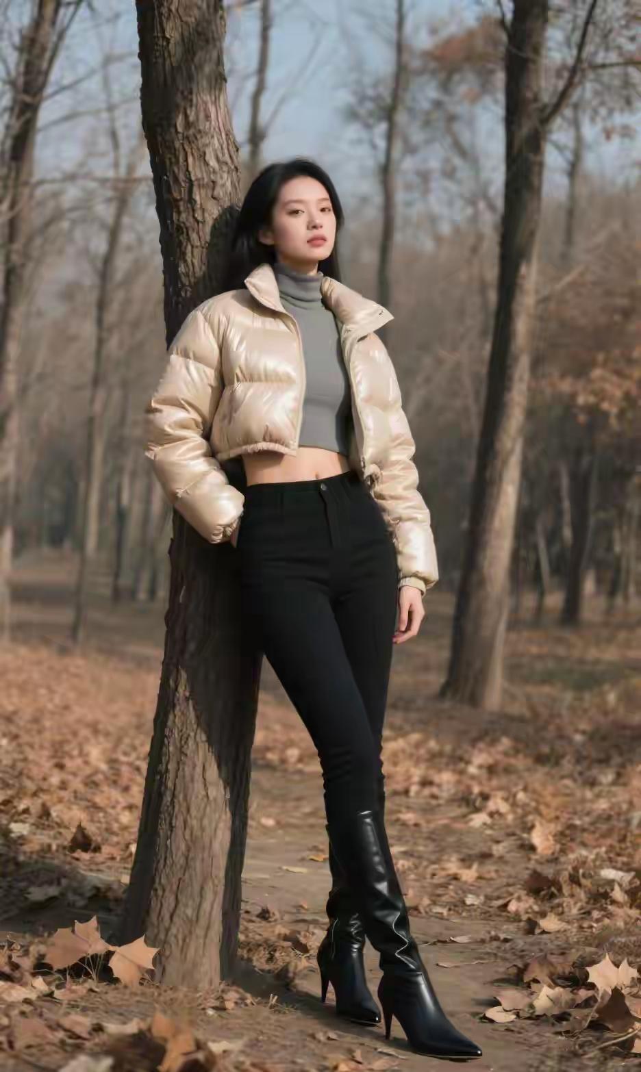 再冷，也要把腰露出来，这是原则。