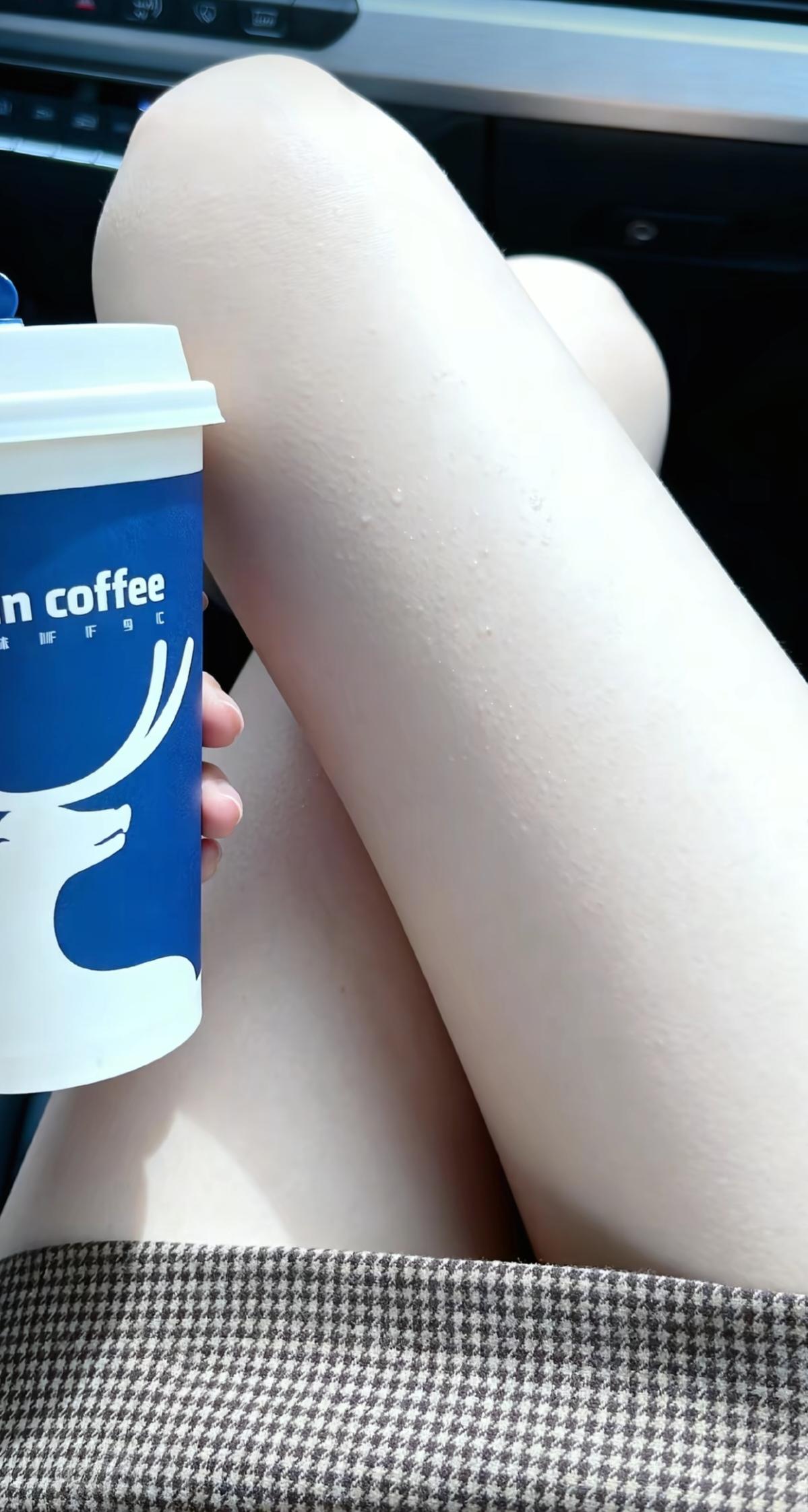 车中轻啜咖啡，心随鹿影悠然。