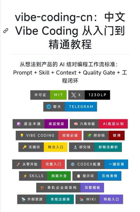 从想法到产品，这个仓库从入门到精通给出一套工作流，彻底讲透啦！🧠
Vibe C