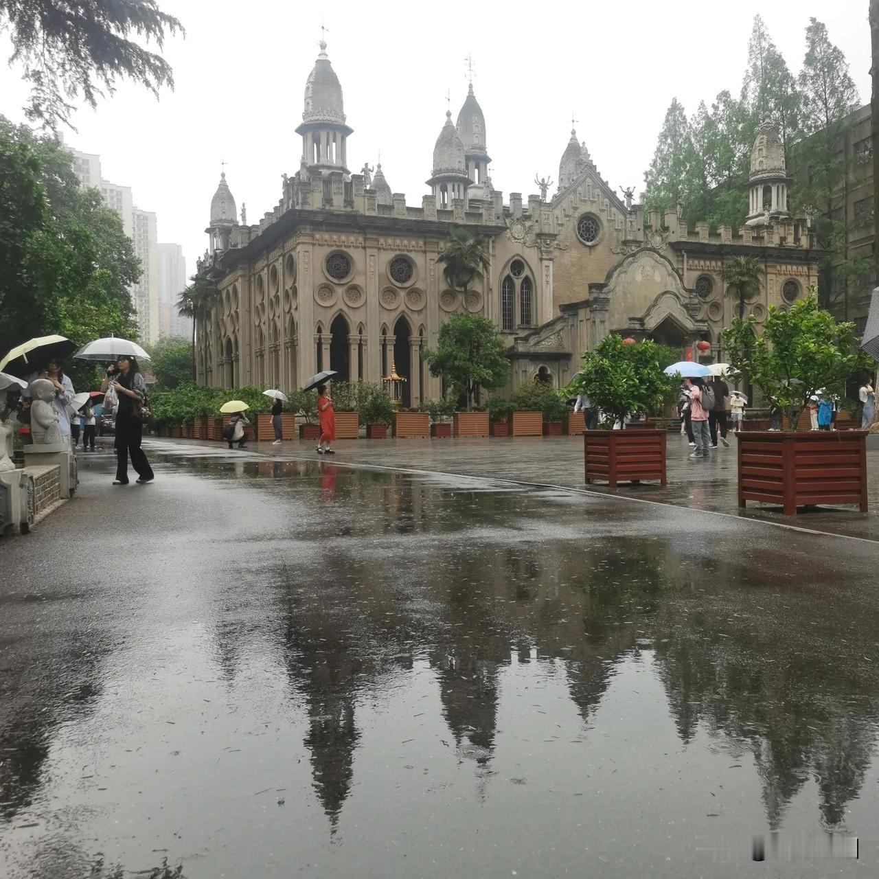 今天上午老年大学摄影外拍课，地址古德寺，老师群里提示风雨无阻。有好几位同学因下雨
