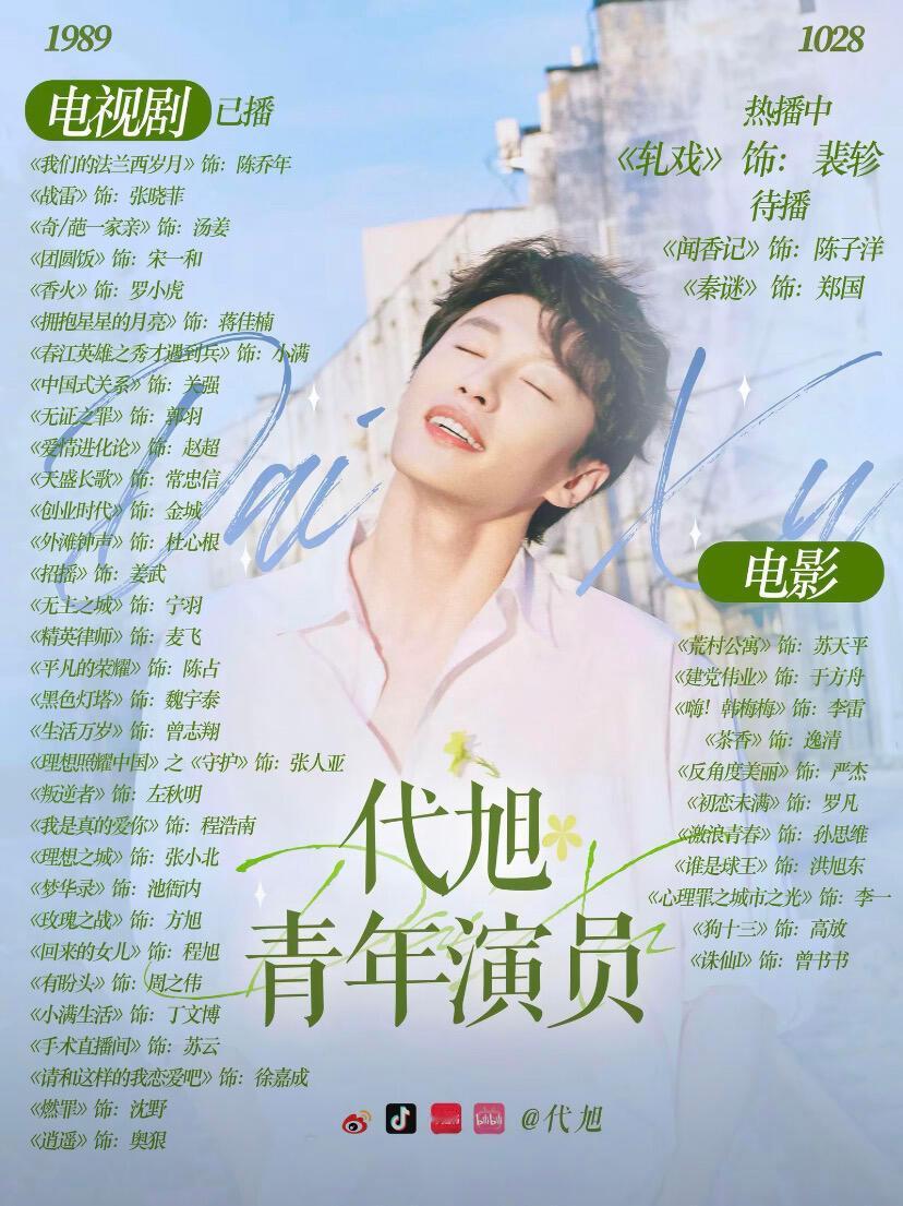 原来代旭演了这么多部电视剧啊 