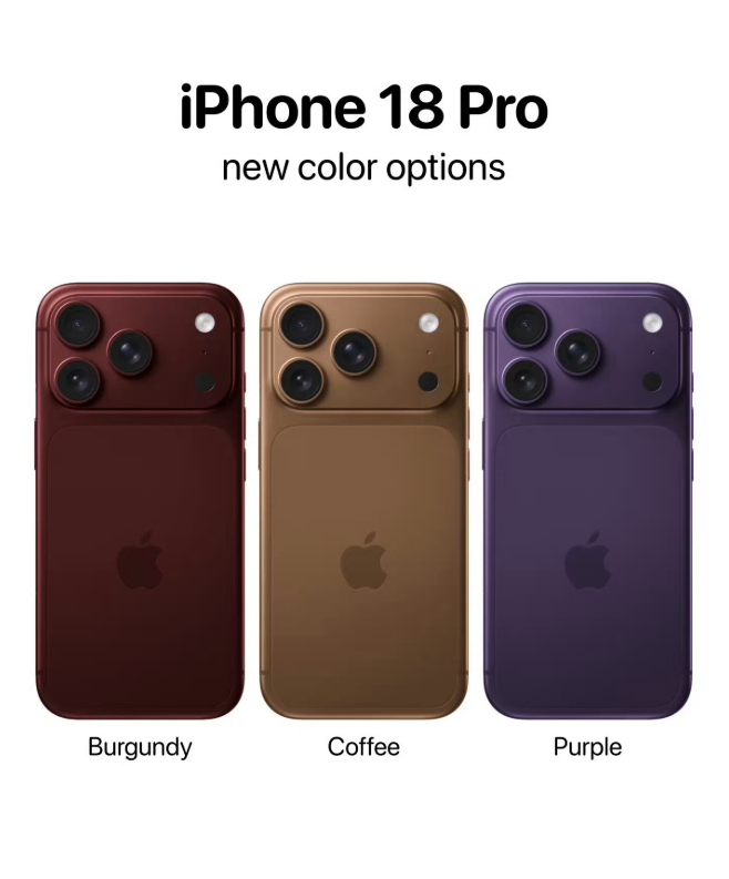 iPhone 18 Pro配色要实在不知道怎么创新了，不如就来经典黑白银吧这三个