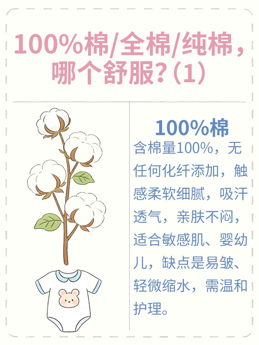 100%棉、全棉、纯棉，到底哪种更舒服？
100%棉、全棉、纯棉，到底哪种更舒服