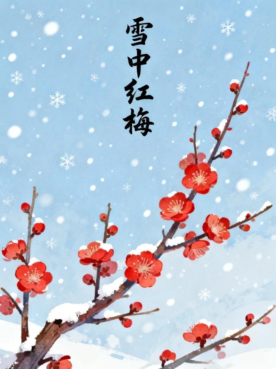 出上：风抚嫩柳千枝绿，
对下：雪摸鲜梅万朵红。