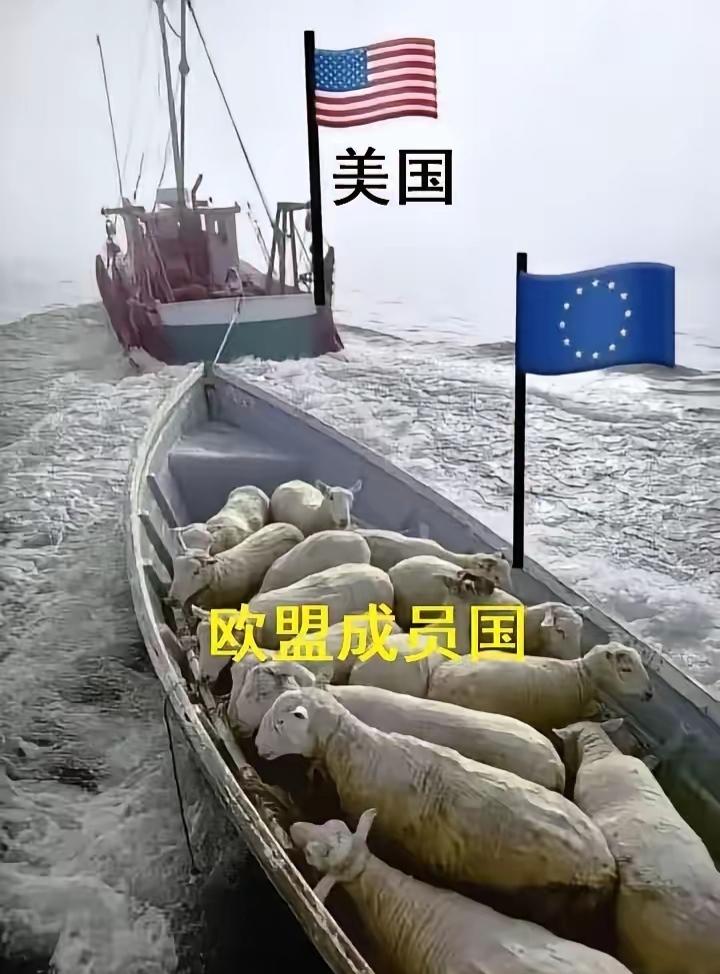 谁画的漫画这么形象？自从美国控制了格陵兰岛之后，欧洲各国就开始人人自危，担心自己