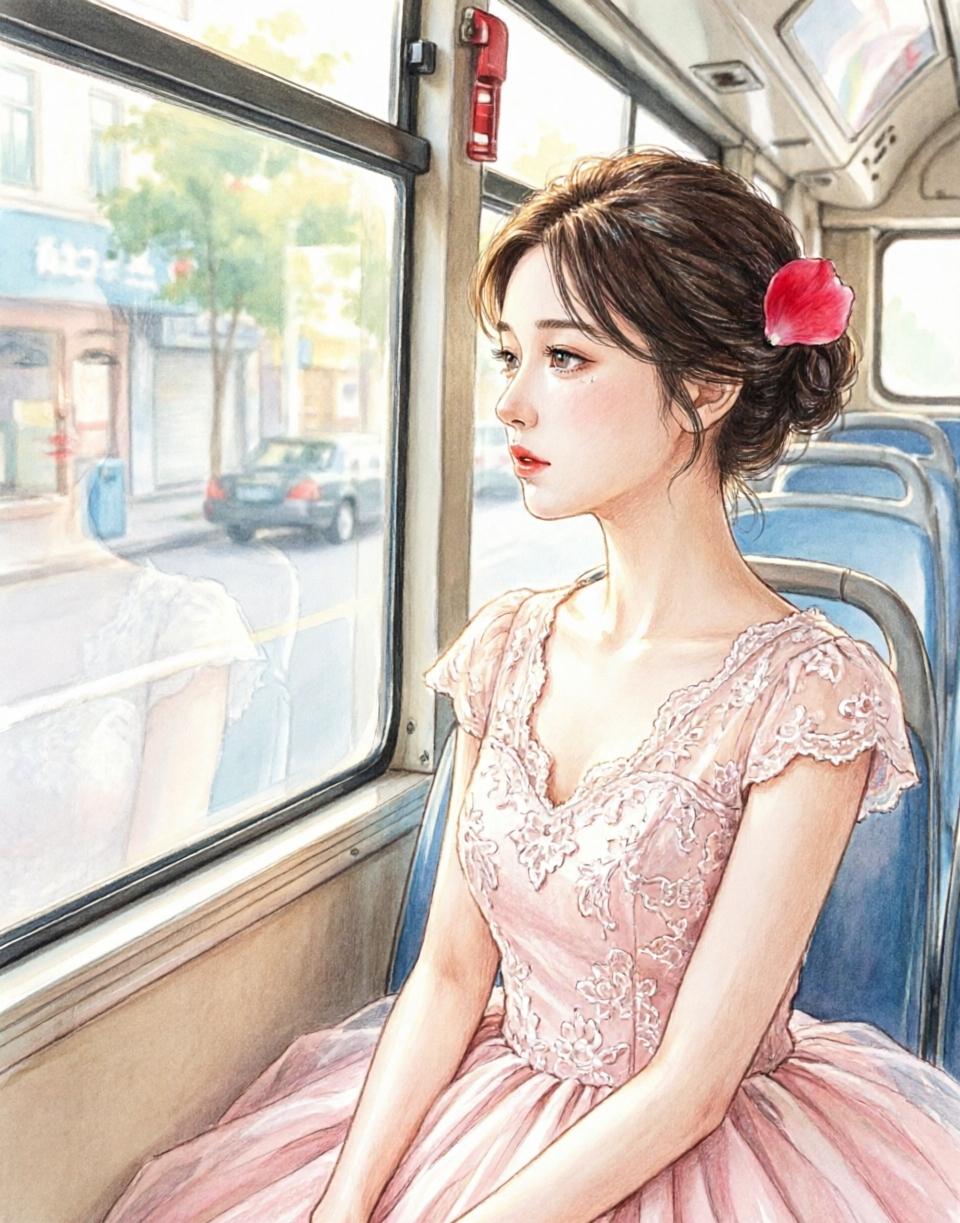 昨天坐公交车，靠窗发呆。旁边一个五六岁的小男孩突然凑过来，认真地说：“阿姨，你头