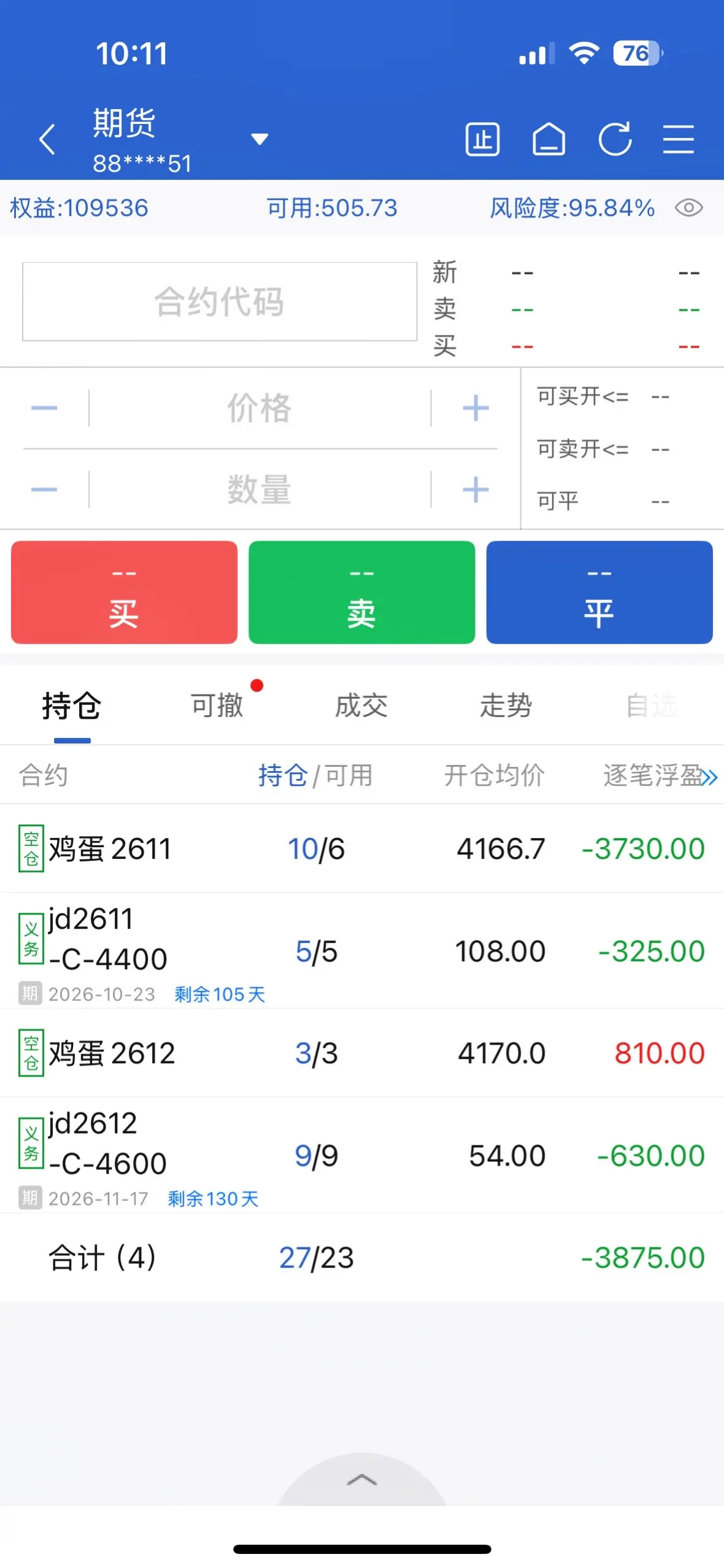 理财 投机有风险 今日亏损实录 股民 期货