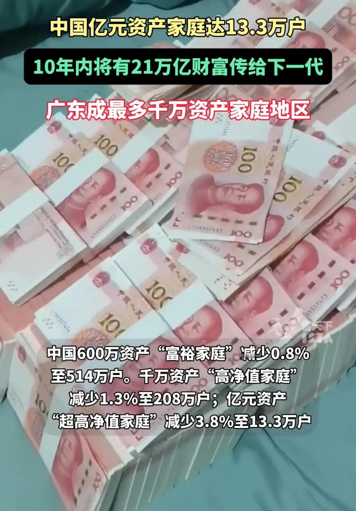 没法活了！我这是严重拖了国家后腿啊！亿元资产家庭已经有13.3万户了，我啥时候才