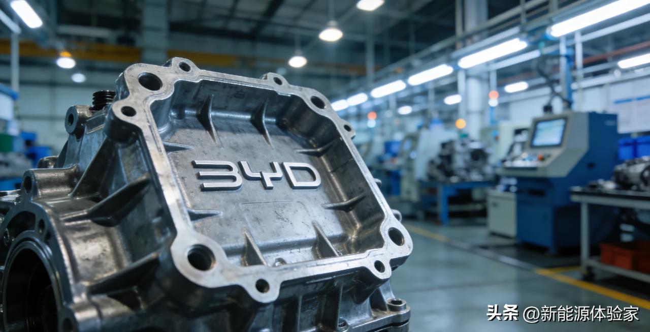 比亚迪DMO加强版压铸件 · 鸿图武汉基地试制。
轻量化+高强度+一体化，直接把