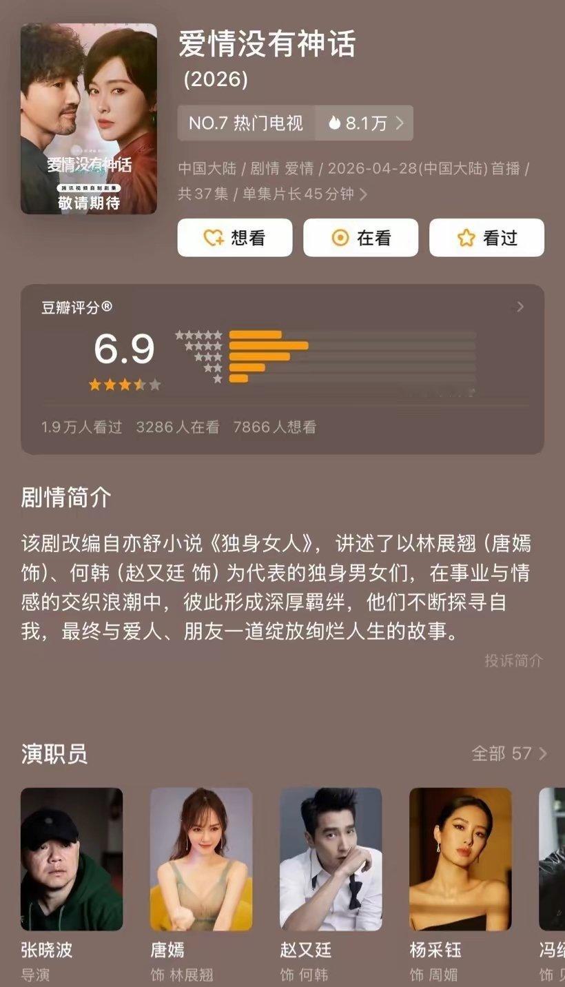 最近热播剧都开分，大家觉得哪部高了还是低了？1.《黑夜告白》豆瓣开分7.0主演：
