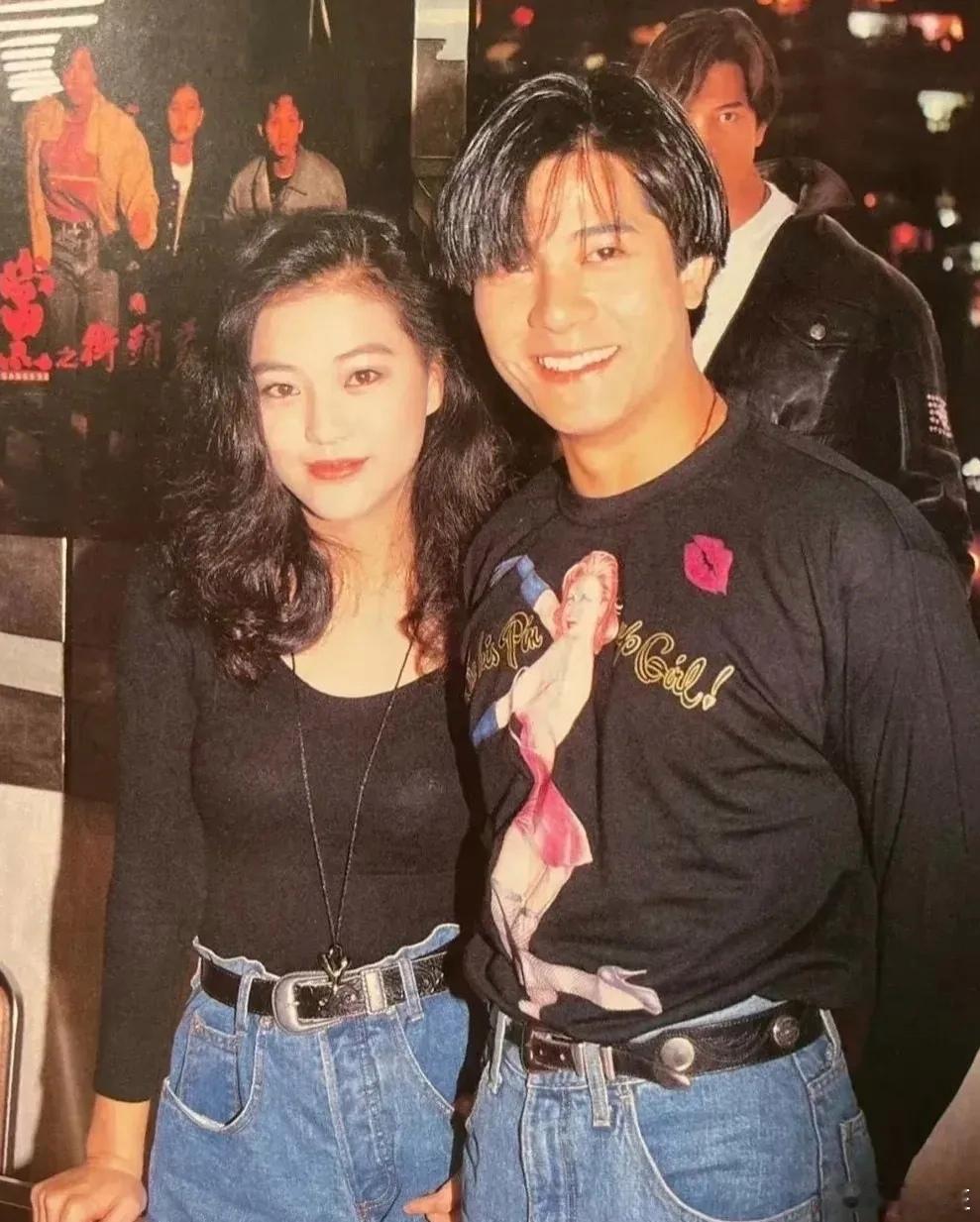 90年代初，27岁的郭富城和21岁的刘小慧 
