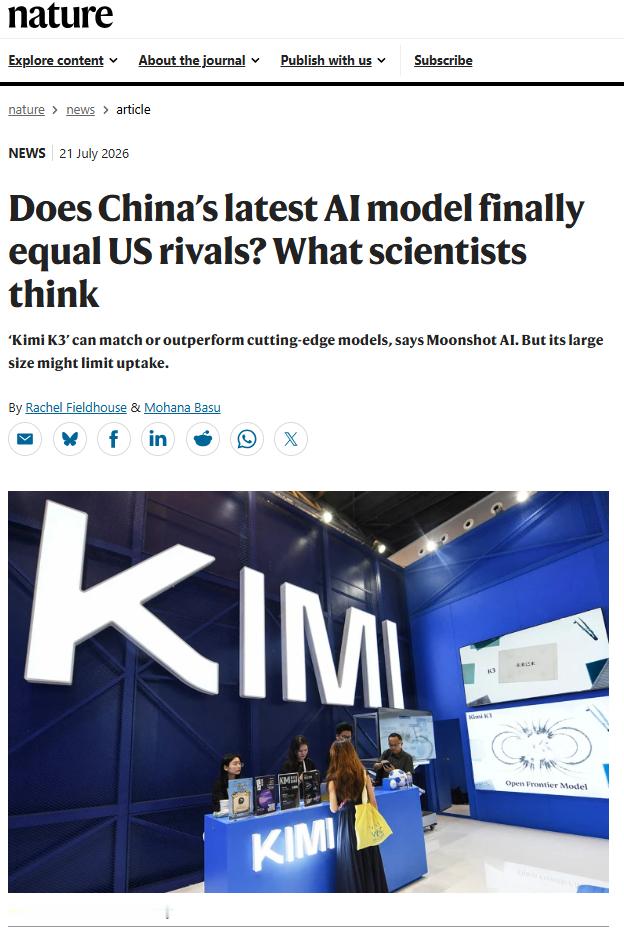 澳媒称Kimi K3像晴天霹雳¹ 看到国内还有一些人不服气Kimi K3。但是没
