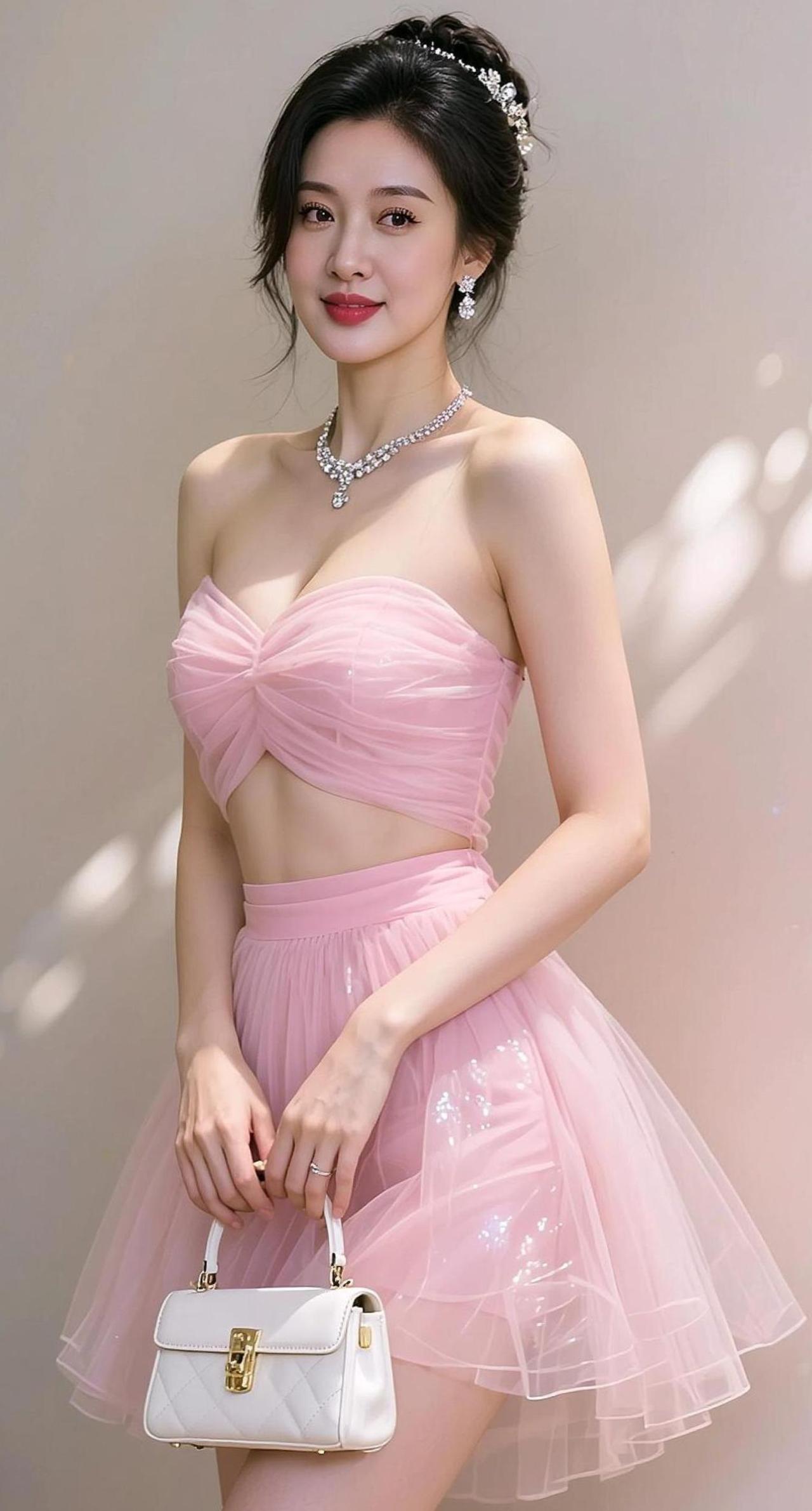 AI粉裙甜美写真 抖音ai创作 美妆分享 优雅妆容 温柔系妆容