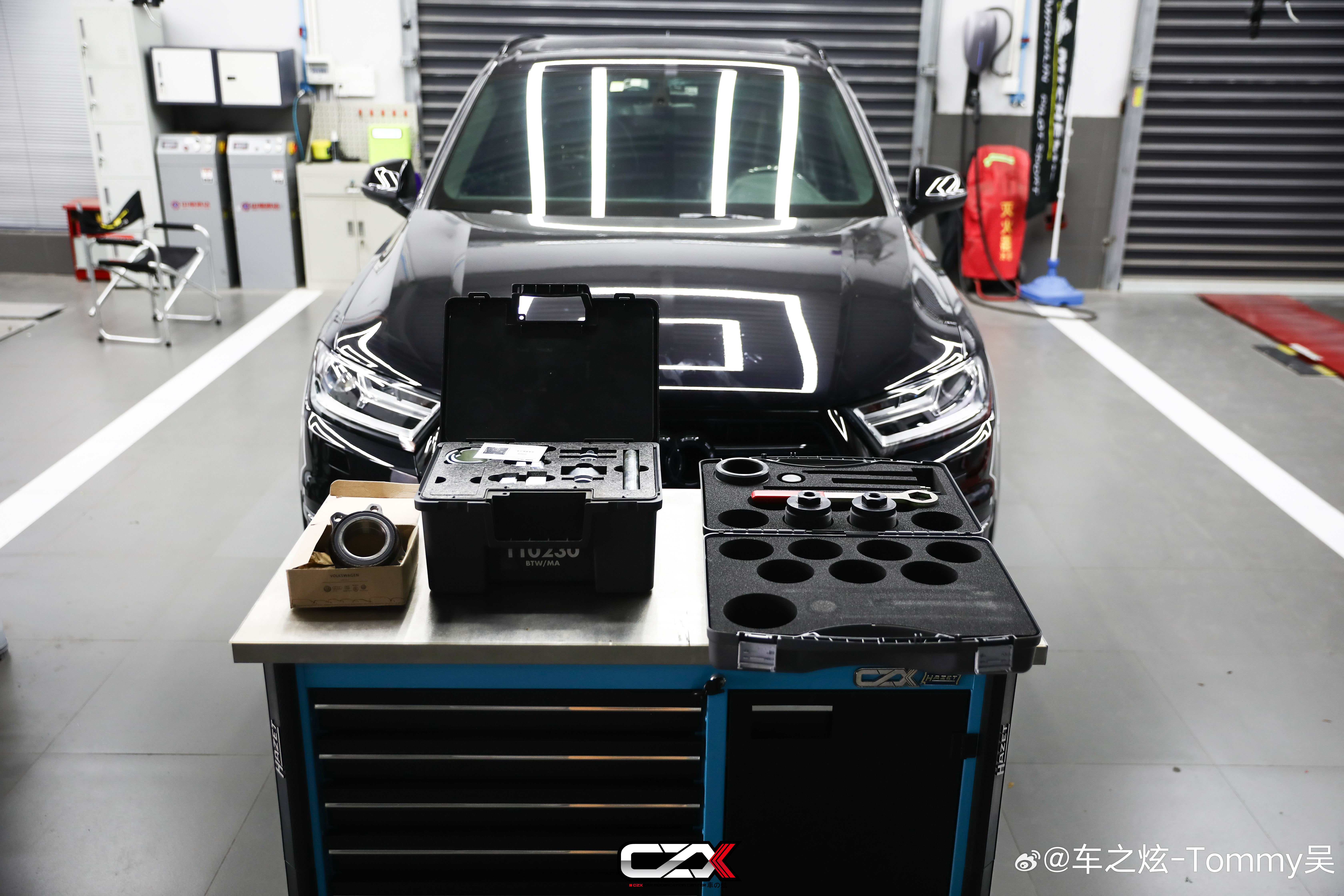 奥迪Q7日常保养 更换原厂轮芯轴承 专用工具 标准安装 安全保障#车之炫##福州