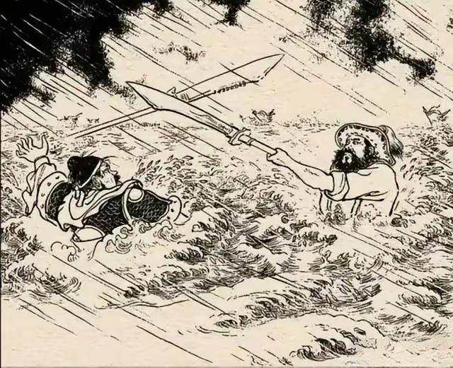 “庞德鼠贼，降否？”关羽立在船头对逃到大堤上的敌将喝道。 “吾誓死不屈...