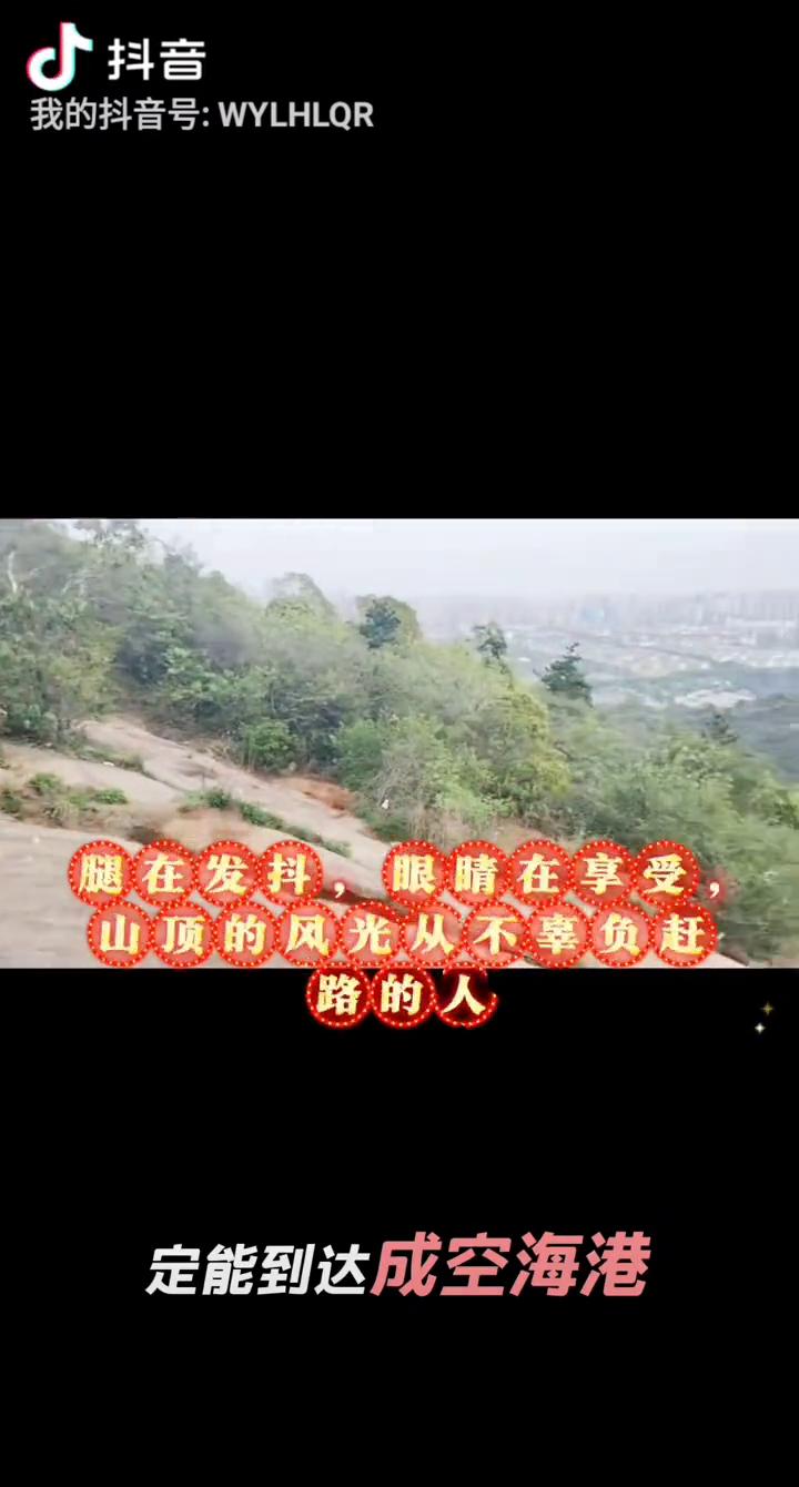 腿在发抖，眼睛在身受。山顶的风光从不要负赶，面对挑战从不闪躲，心中信念从未消磨。