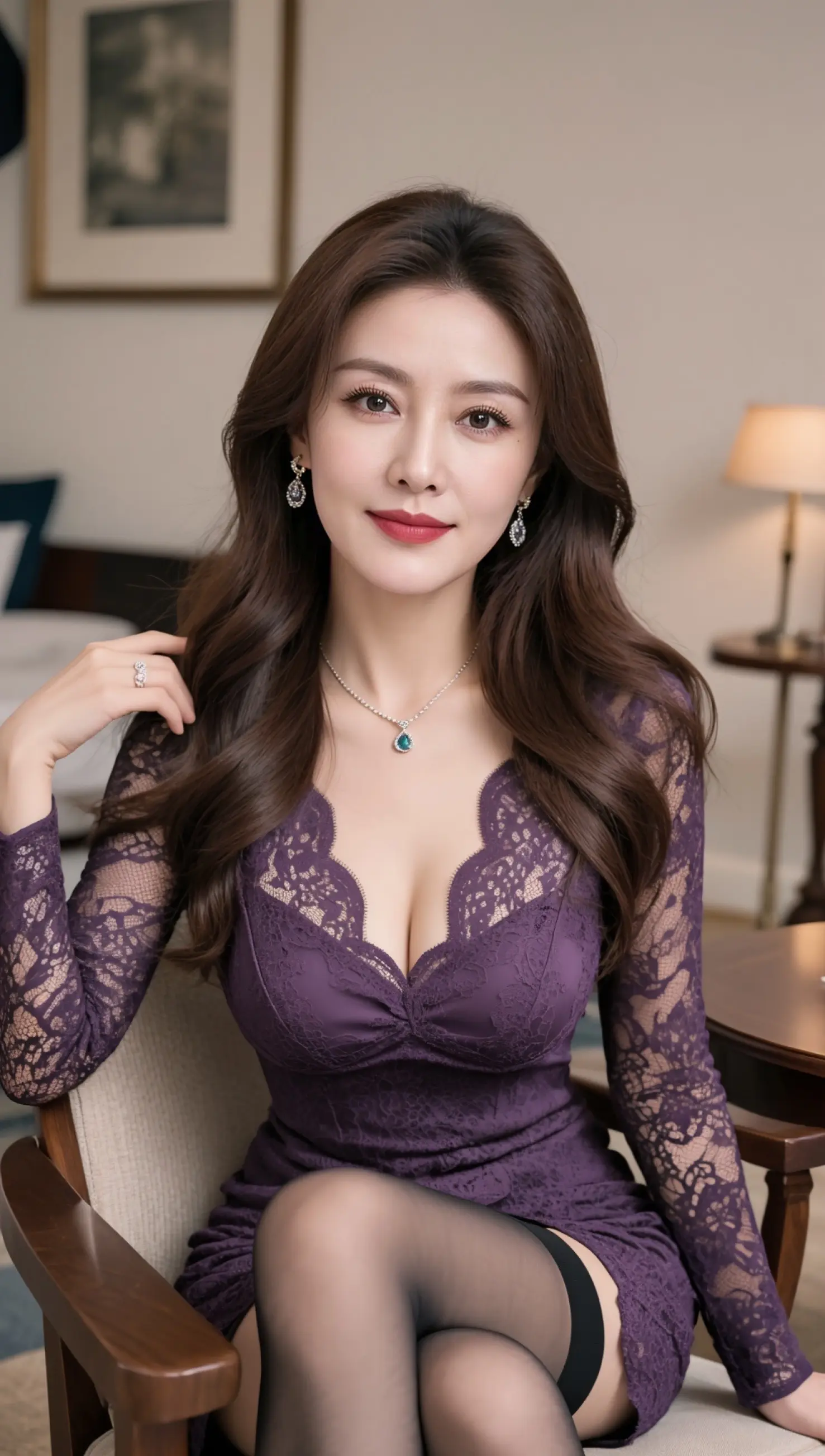 AI紫裙风情照 ai创作