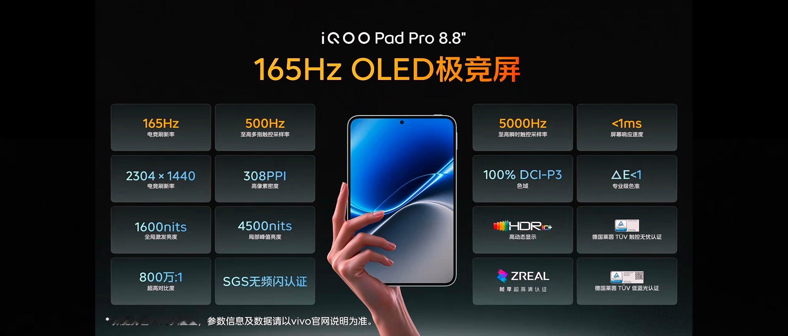 【iQOO Pad Pro 8.8 英寸小电竞平板发布，4299 元起，国补及首