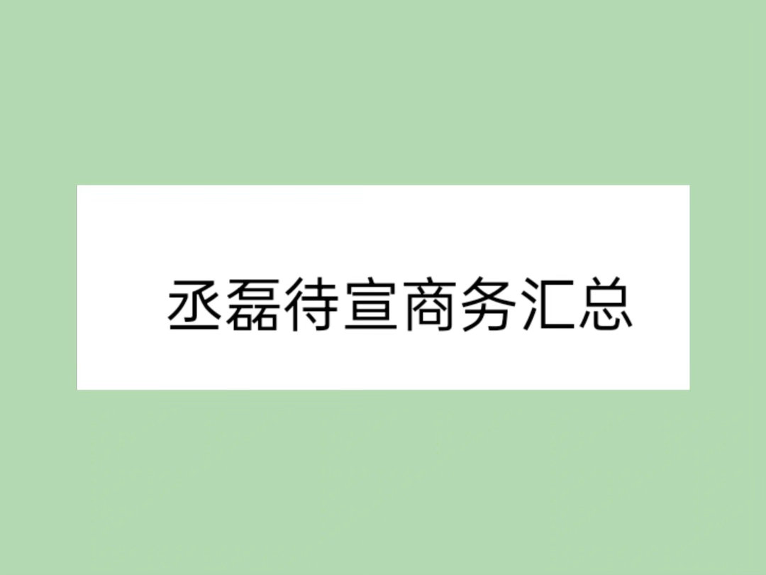 丞磊待宣商务汇总新商务➕11111品类丰富！！！（含🐍）丞磊｜ 