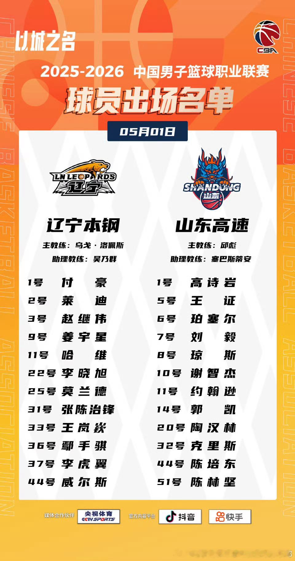 CBA季后赛12进8第二场辽宁男篮vs山东男篮 比赛即将开始 